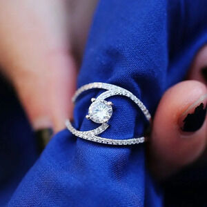 💝 Double Layer Zircon Fashion Cross Design Trendy Rings for Women, EVGG1595